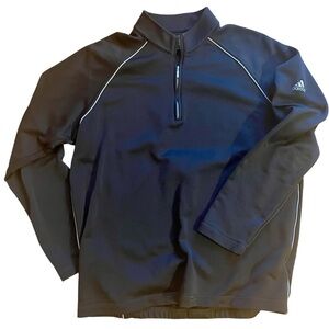 ADIDAS quarter zip pull over black knit golf layer size M RN#88387 CA#40312 EUC